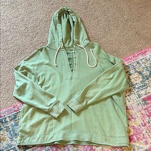 Aerie Green Hooded Sweater